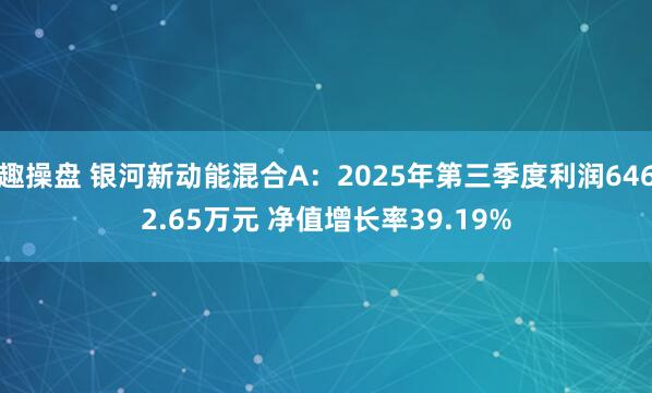 趣操盘 银河新动能混合A：2025年第三季度利润6462.65万元 净值增长率39.19%